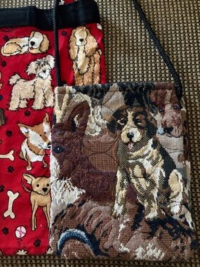 Two Dog-Print Woven Bags
